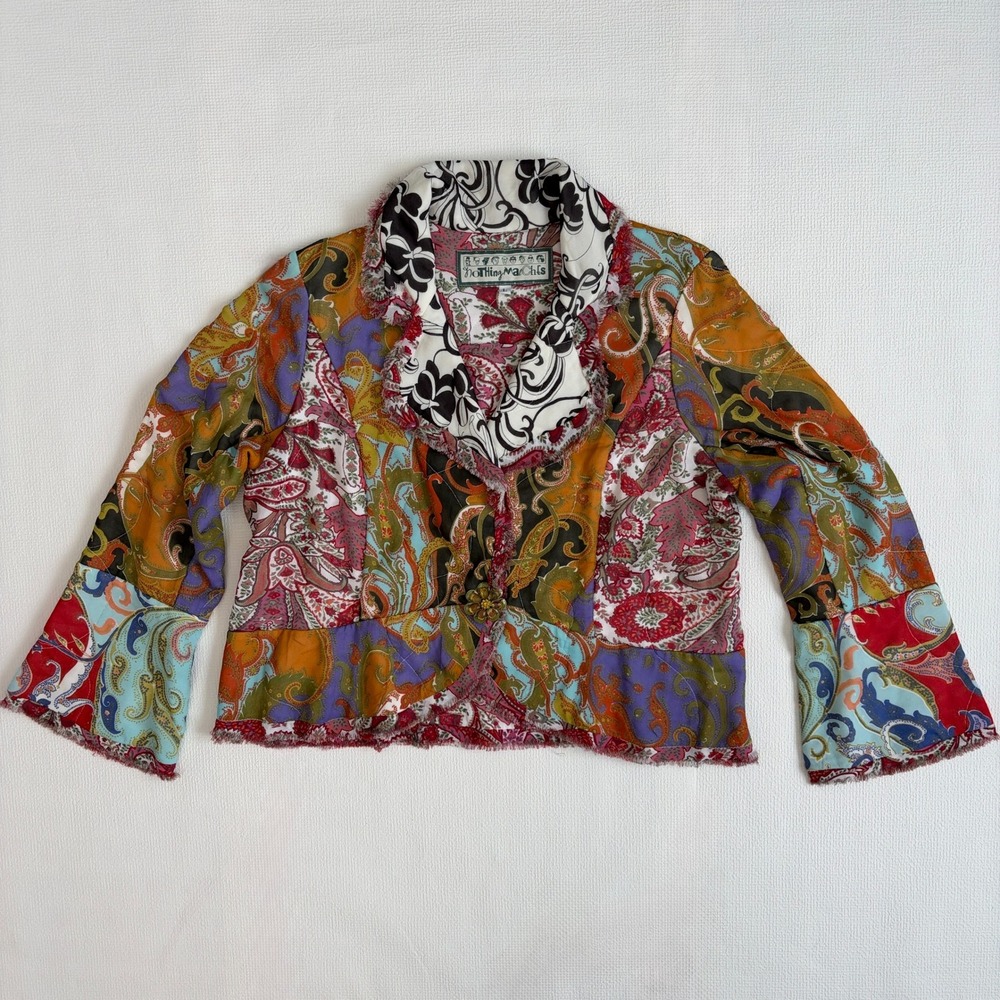 Vintage Nothing Matches Quilted Patchwork Paisley Jacket Size L Multicolor